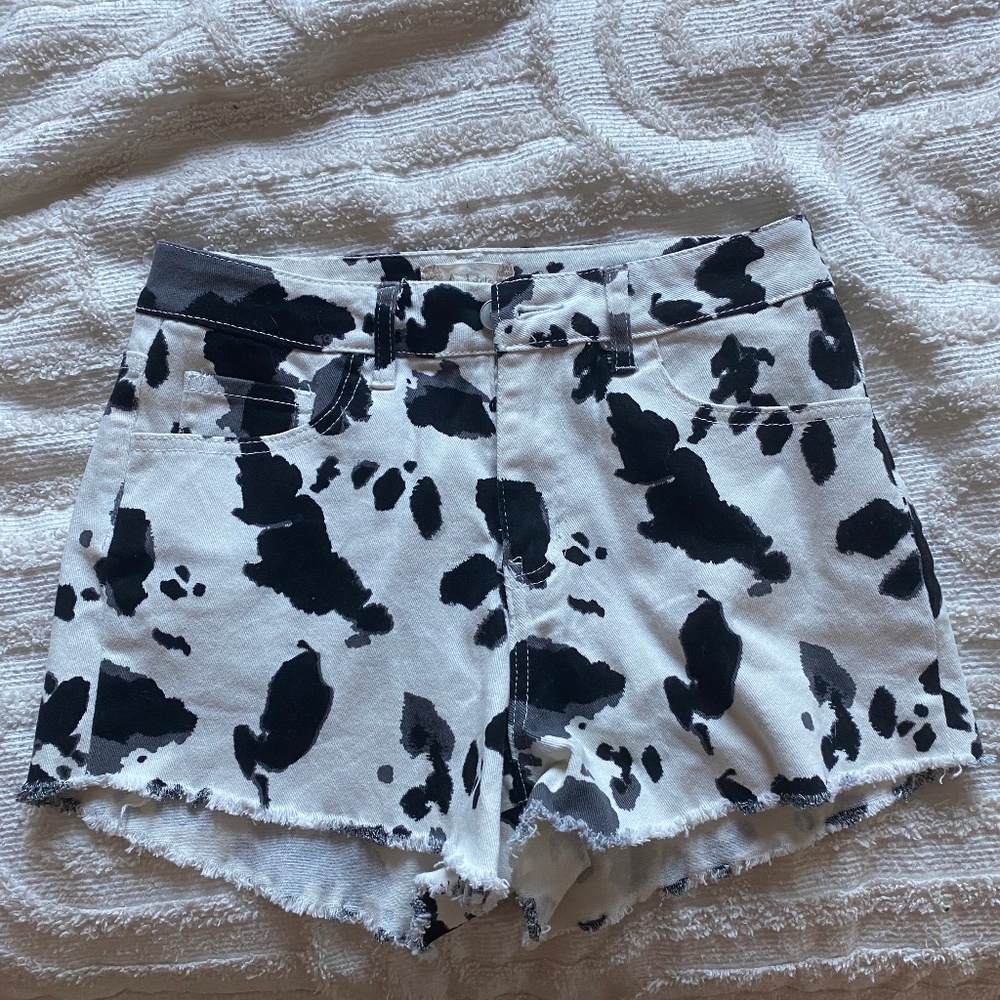 Cow print shorts